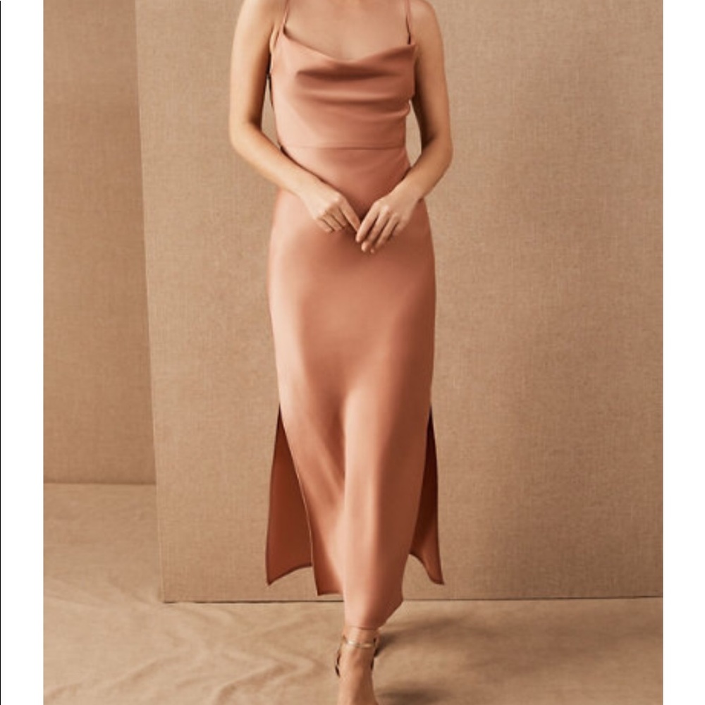 BHLDN Cali Satin Charmeuse Midi Dress